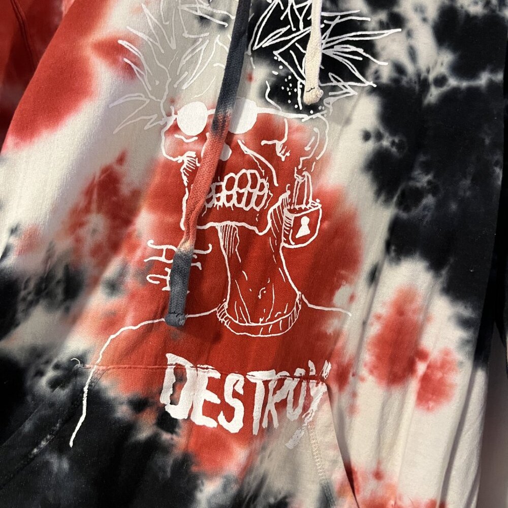 Ed Hardy “Destroy” Tie-Dye Hoodie Men L